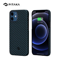 PITAKA MagEZ Case苹果iPhone 12凯夫拉手机壳轻薄碳纤维保护套 黑蓝斜纹