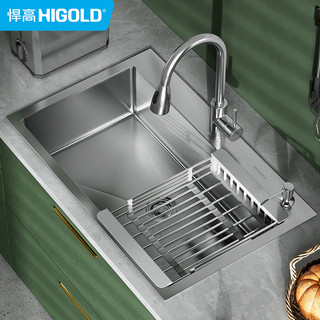 HIGOLD 悍高 加厚厨房304不锈钢手工水槽家用台下洗菜盆大单槽洗碗槽水池