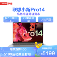 Lenovo 联想 小新Pro14标压锐龙版14英寸全面屏轻薄本笔记本电脑(8核R7-5800H 16G 512G 2.8K 90Hz 低蓝光 护眼)银