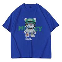 CLAW MONEY 男女款圆领短袖T恤 CS01479 蓝色 XXXL