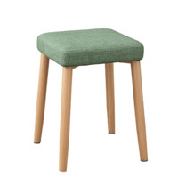 M.S.Feel 蔓斯菲尔 N19 现代实木餐椅 青绿色 原木纹腿款