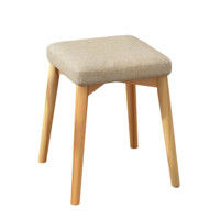 M.S.Feel 蔓斯菲尔 N19 现代实木餐椅 米色 榉木圆腿款