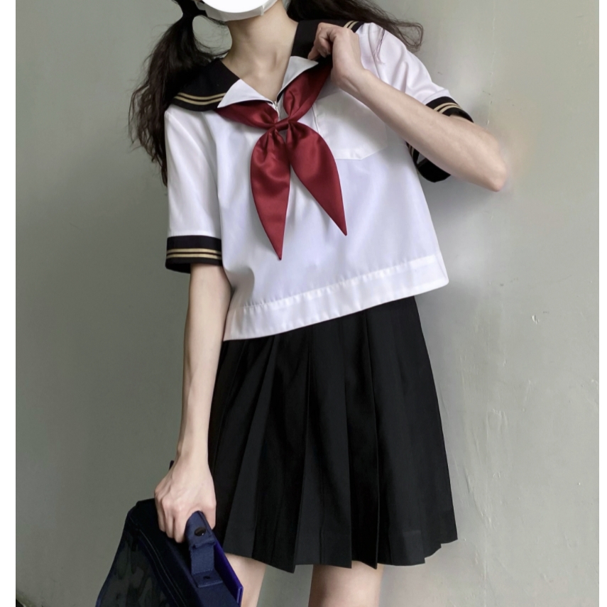 Anzmo 贩卖元气 JK制服 郁金中 二本短袖上衣 特殊领夏服