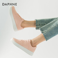 达芙妮（DAPHNE）小白鞋子女2022春夏鞋子新款休闲女鞋透气百搭跑步鞋板鞋 白色 37 皮粉色 40