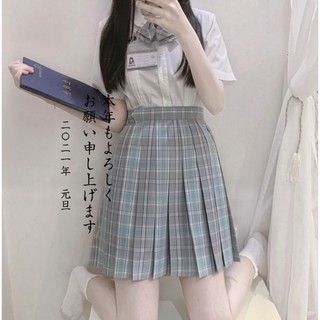 ZONPER 中牌 JK制服 清雨女子 灰绿色格裙 M 39cm