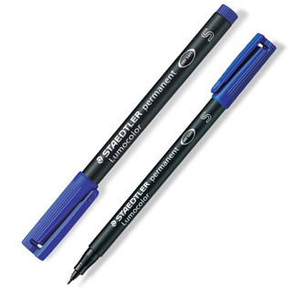 STAEDTLER 施德楼 S313-3 油性记号笔 0.4mm 蓝色 2支装