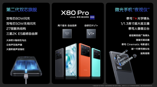 vivo X80 Pro 5G智能手机 8GB+256GB