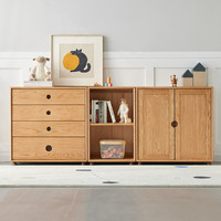 原始原素 全实木斗柜北欧橡木儿童收纳柜现代简约卧室储物柜B2101