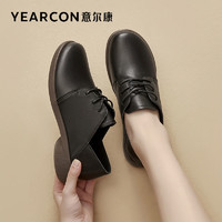 YEARCON 意尔康 小皮鞋2022年春新款女鞋子女百搭学生韩版真皮英伦风单鞋女
