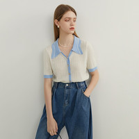 FANSILANEN 范思蓝恩 女士撞色针织衫 22FS2424