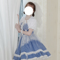 with puji 噗叽 Lolita洛丽塔 无尽夏 雪纺蕾丝防晒坎肩 白色