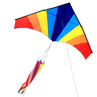 百特风筝潍坊风筝品牌微风易飞伞布彩虹大三角网红风筝儿童轻松
