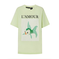 MO&Co. 摩安珂 X 迪士尼匹诺曹 女士圆领短袖T恤 MBB2TEE010 冰川绿色 L