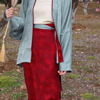 裳裳者华 裳裳者华 翩翩 宋制汉服 直领对襟飞机袖短衫 春夏女装