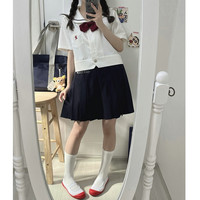 宅妈家 JK制服  一脚蹬帆布小白鞋 红色