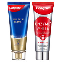 移动端、京东百亿补贴：Colgate 高露洁 氨基酸牙膏90g+进口无水酵素美白牙膏101g 双管齐下亮白护龈