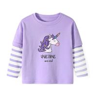 Yobeyi 优贝宜 Y28399810-04 女童T恤 紫色彩虹马 130cm