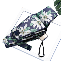 MAGLADY 多彩系列 8骨五折晴雨伞 黑胶加厚款 百合