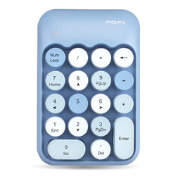 MOFii 摩天手 X910 18键 2.4G无线薄膜键盘 蓝色混彩 无光