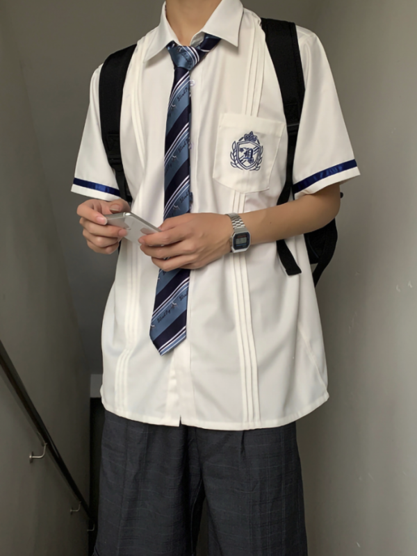 niki小魔仙jk制服都南高中dk短袖衬衫男款