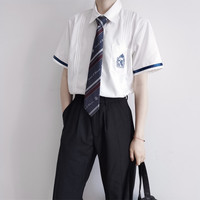 NiKi小魔仙 DK制服 纯色直筒西裤 黑色
