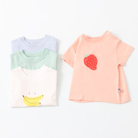 Oissie 奥伊西 1-7岁男女童纯棉短袖水果印花T恤儿童夏季套头上衣