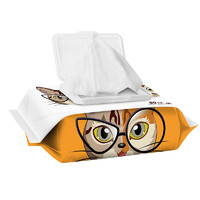 L&W BROS 来旺兄弟 猫咪湿巾去污泪痕宠物身体清洁湿纸巾清洁耳垢用品 猫咪清洁湿巾80抽