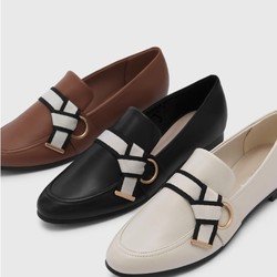 CHARLES & KEITH 女士扭结饰低跟乐福鞋 CK1-70380877