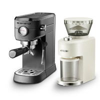 Barsetto BAE418 半自动咖啡机 石墨黑 磨豆机套装