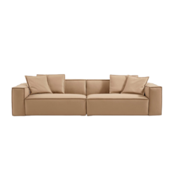林氏木业 S240-A 科技布沙发 左双人+右双人 浅驼色