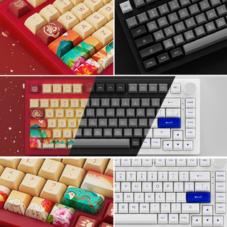 Akko 艾酷 PC75B Plus 82键 2.4G蓝牙 多模无线机械键盘 黑银 TTC烈焰红轴 RGB