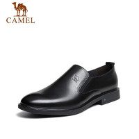 CAMEL 骆驼 牛皮休闲软底套脚正装商务男士皮鞋 GMS2210074 黑色 40