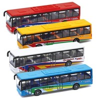 合金车模型儿童玩具车15CM回力公交巴士车模型小汽车玩具3岁男孩