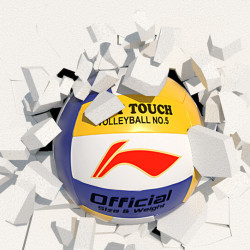 lining李宁pvc排球lvqk7091黄色蓝色5号