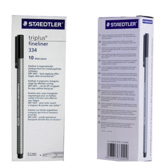 STAEDTLER 施德楼 334-9 三角杆纤维笔 黑色 10支装