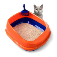 疯狂的主人 CH-M33 半封闭式猫砂盆+砂铲 橙色 大号