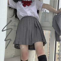 海獭 JK制服 高腰学生百褶短裙 灰色