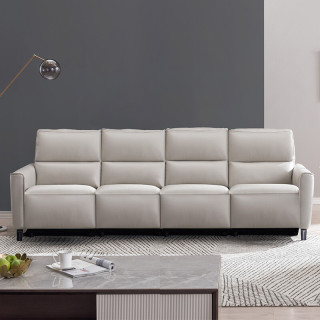 商品cheers芝华仕10168意式真皮沙发四人位灰白色