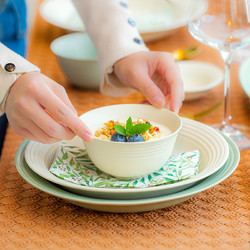 IJARL 亿嘉 陶瓷饭碗家用轻奢北欧餐具碗盘碗碟套装ins风盘子沙拉碗