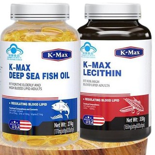 K-Max 康麦斯 鱼油磷脂组合装 400粒（深海鱼油胶囊200粒+卵磷脂胶囊200粒）