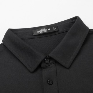 SEVEN 柒牌 男士短袖POLO衫 118T70480 经典款 黑色 XL