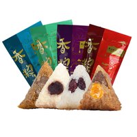 西安饭庄粽子红枣豆沙甜粽老式手工蛋黄鲜肉粽端午团购陕西鲜肉粽 豆沙粽100g*3只