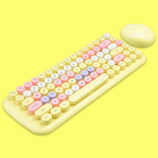 MOFii 摩天手 Candy 无线键鼠套装 柠檬黄混彩