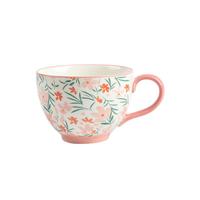 墨色 陶瓷杯 450ml 粉白黛绿