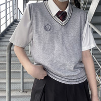 小乔酱 JK制服 小沃学园 无袖刺绣毛衣