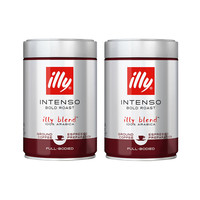 illy 意利 意大利illy意利进口深度烘焙现磨咖啡粉浓缩冲饮250g*2罐便携