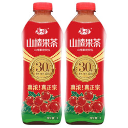 华旗山楂果茶果肉饮料1l2瓶原味
