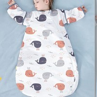 PLUS会员：贝肽斯 婴儿一体式睡袋 夏季20-25° 鲸鱼 S码
