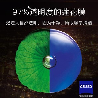 ZEISS 蔡司 1.74折射率 A系列莲花膜超薄镜片*2片（可选配品牌镜架）