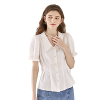 3COLOUR 三彩 女士短袖衬衫 D372G1107C10 米黄 XL